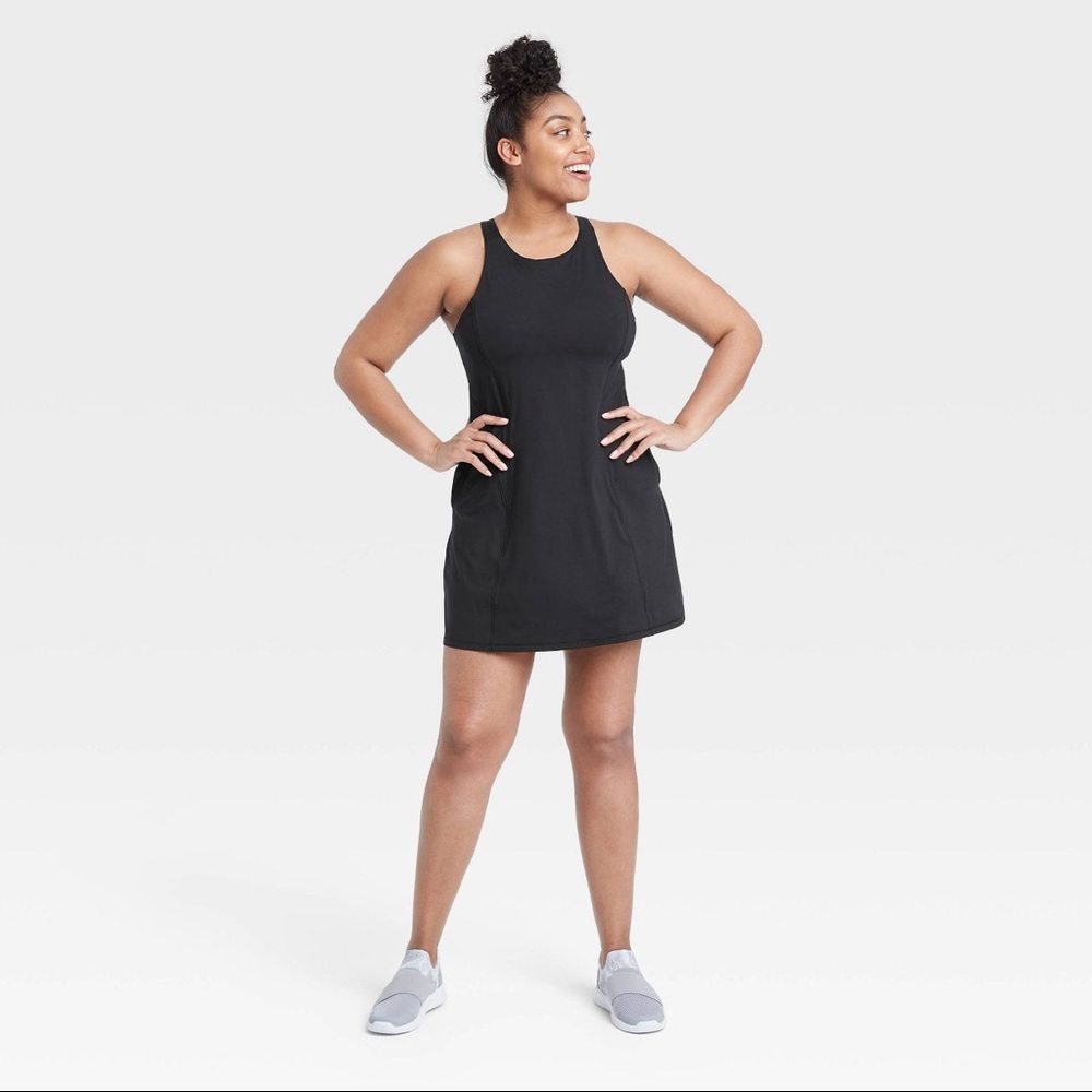 NWT All In Motion Women’s Sleeveless Train Knot Dress Black Large